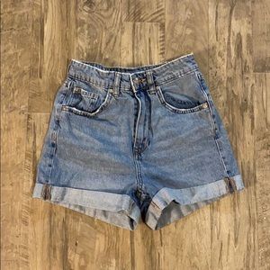 High waisted jean shorts